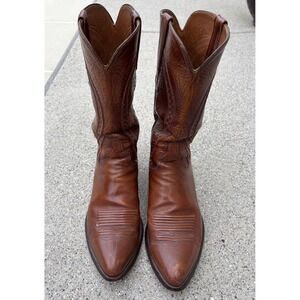 Lucchese Handmade Western Cowboy Boots Men's 10D Leather Snip Toe USA